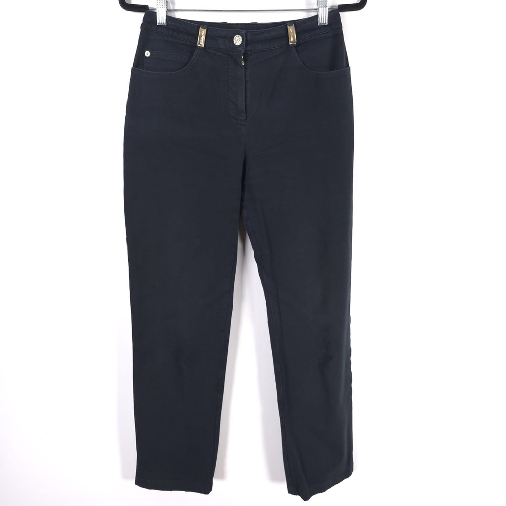 ST. JOHN SPORT MARIE GRAY‎ Women’s Pants Straight Golden Loops Stretch Size 6